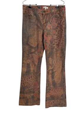 Cache Vintage Y2K Mid Rise Patterned Bootcut Jeans 30” waist